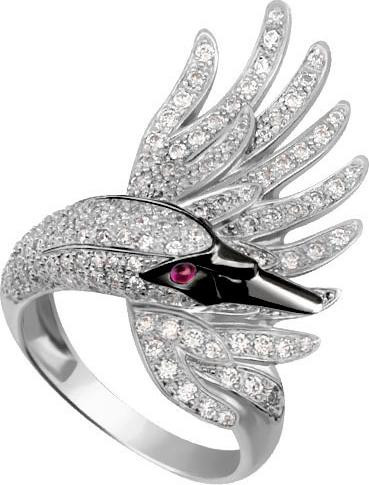 Кольцо из белого золота c фианитом