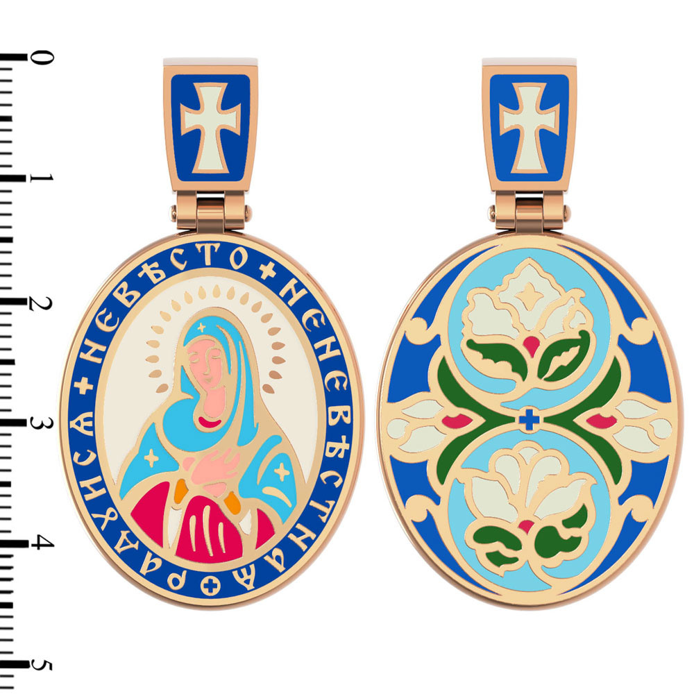 Образок из золота c эмалью