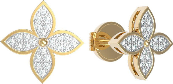 Серьги из лимонного золота c бриллиантами