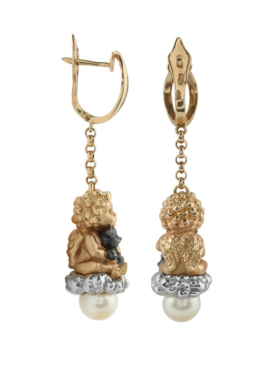 Серьги из золота c жемчугом