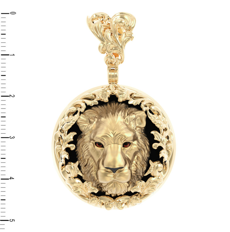 Подвеска из лимонного золота c эмалью и ониксом