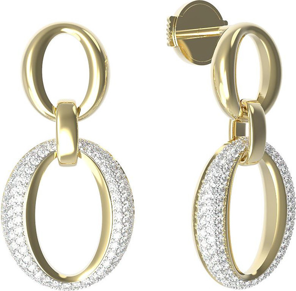 Серьги из лимонного золота c бриллиантами