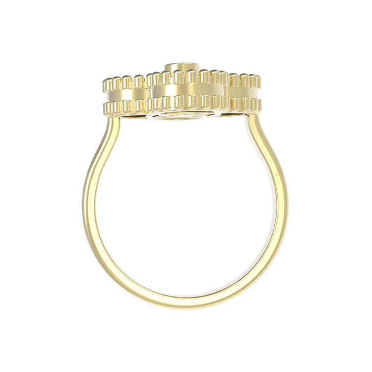 Кольцо из лимонного золота c бриллиантами и ониксом