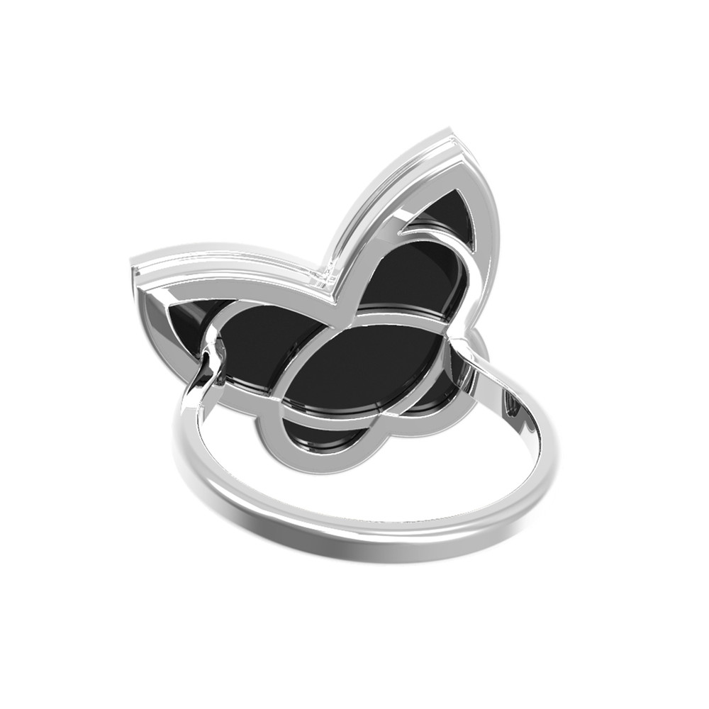 Кольцо из белого золота c ониксом