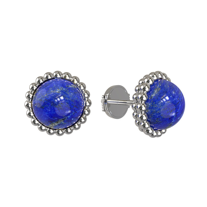 Серьги из белого золота c лазуритом