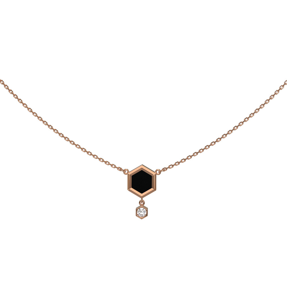 Колье из золота c бриллиантами и ониксом