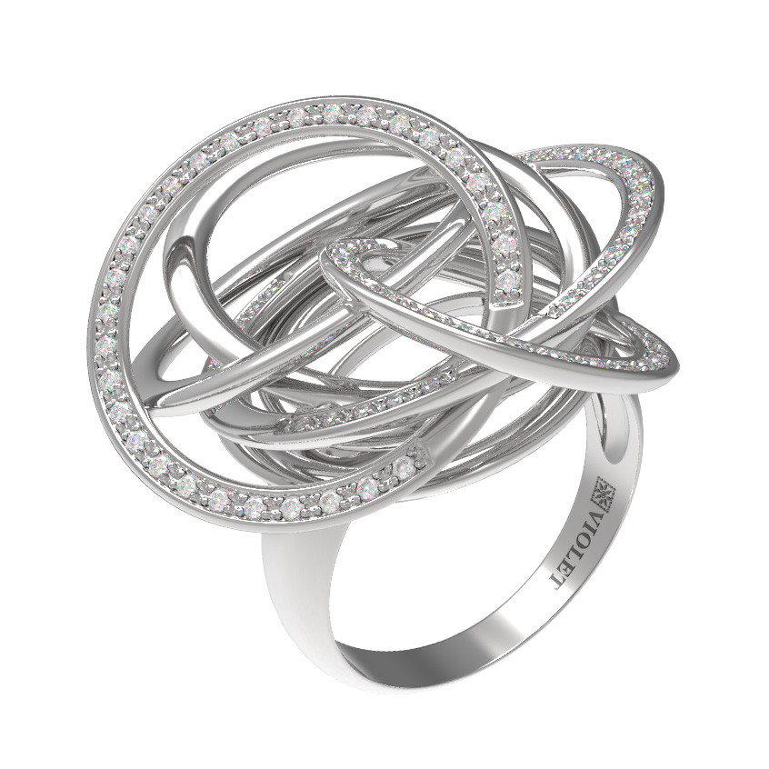 Кольцо из белого золота c бриллиантами