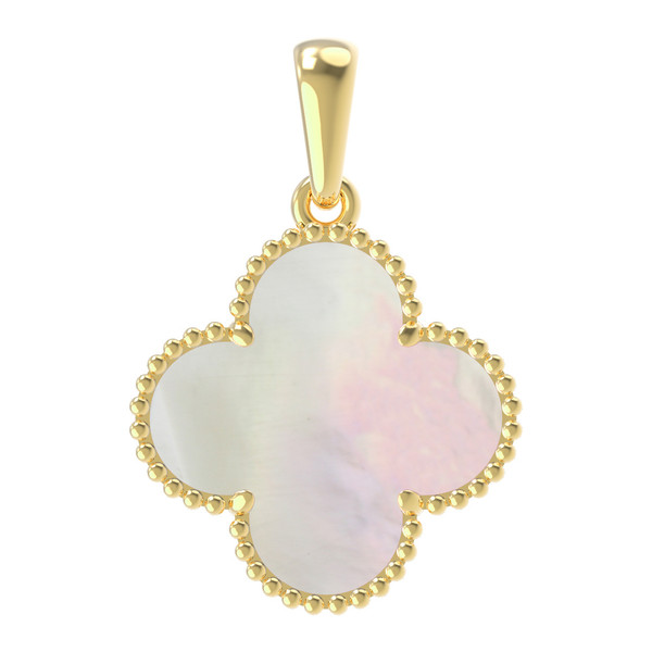 Подвеска из лимонного золота c перламутром