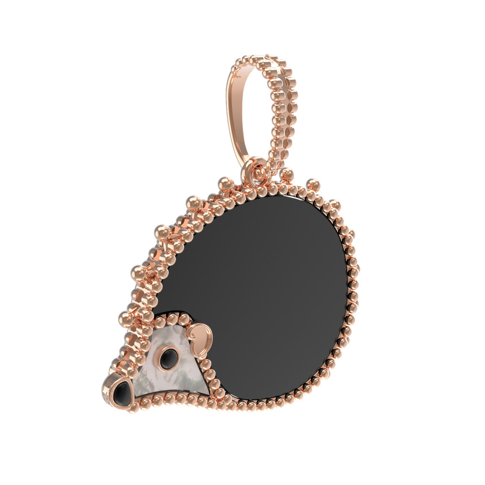 Подвеска из золота c эмалью, ониксом и перламутром