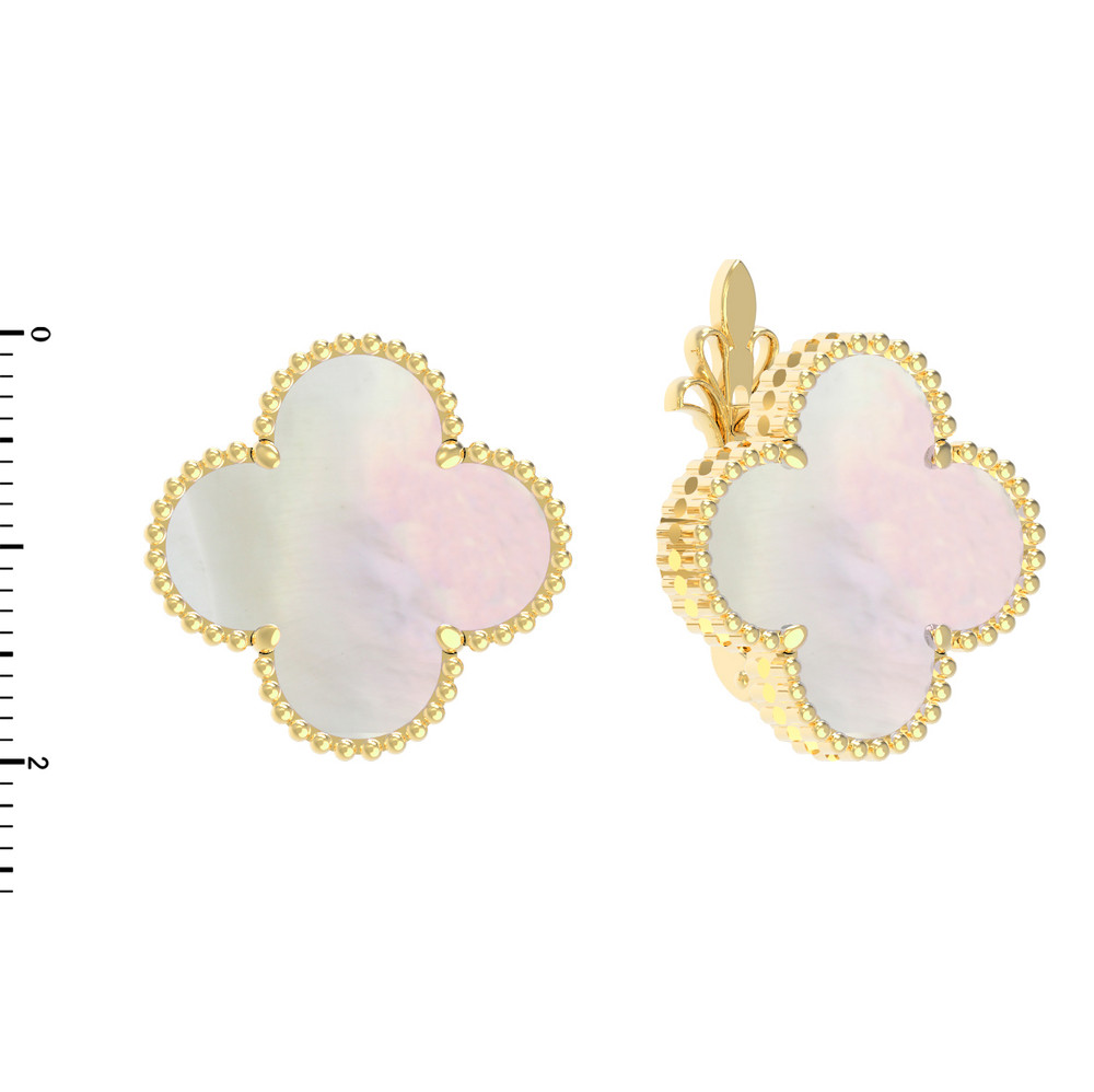 Серьги из лимонного золота c перламутром