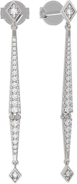 Серьги из белого золота c бриллиантами