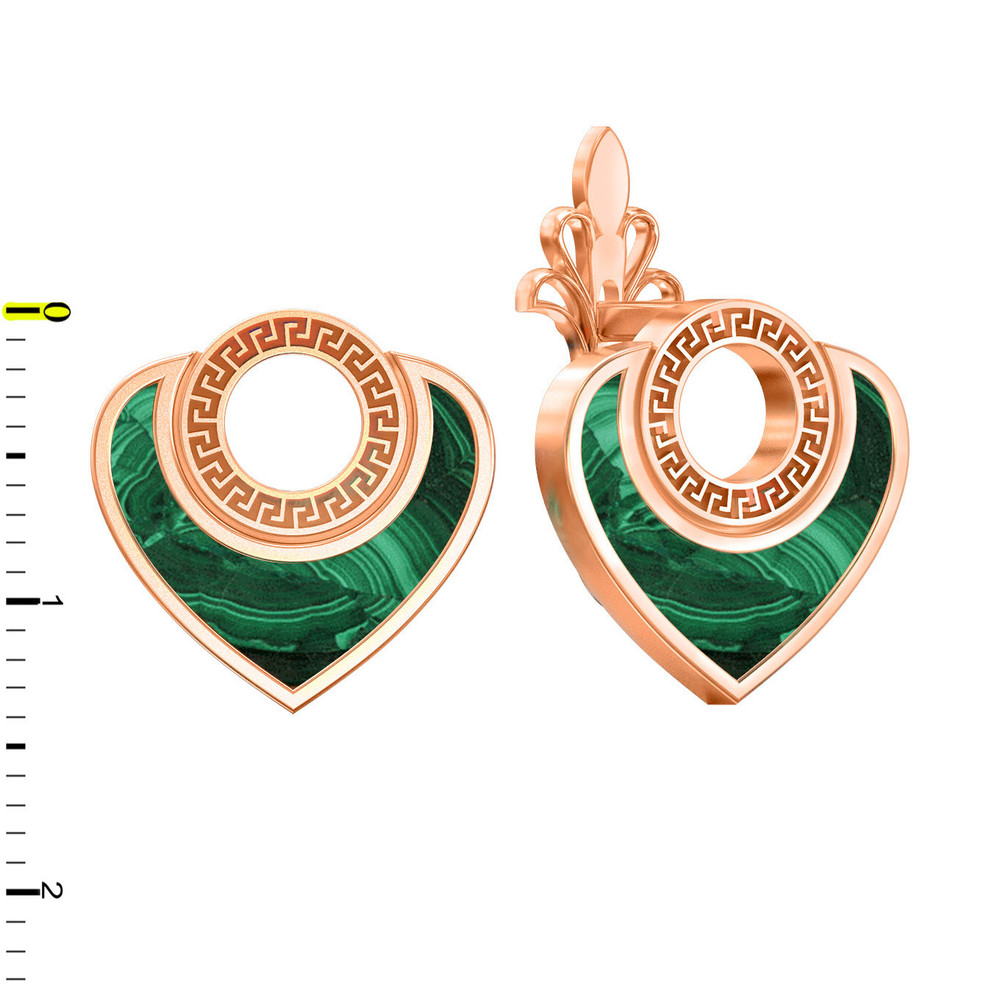 Серьги из золота c малахитом