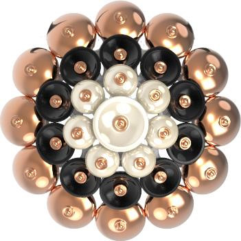 Подвеска из золота c ониксом и перламутром