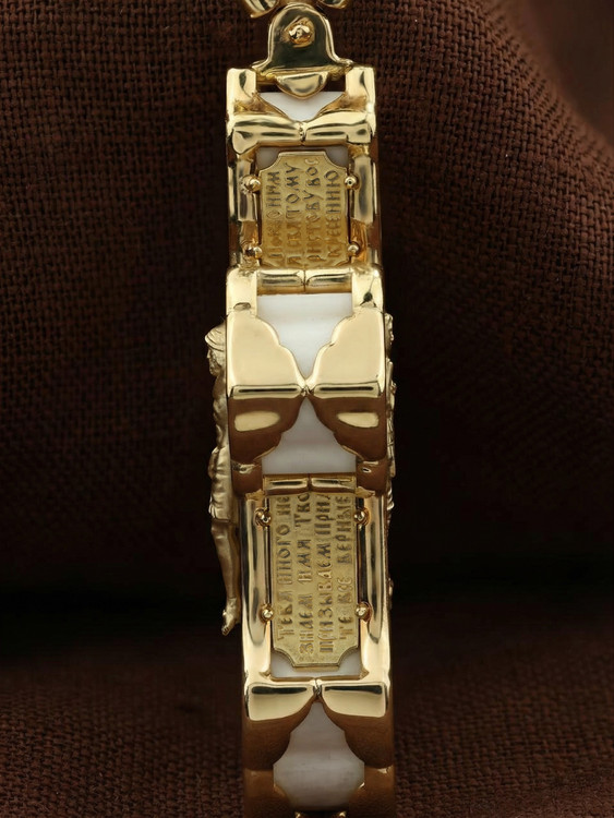 Крест из лимонного золота c бивнем мамонта