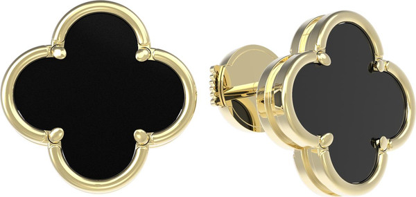 Серьги из лимонного золота c ониксом