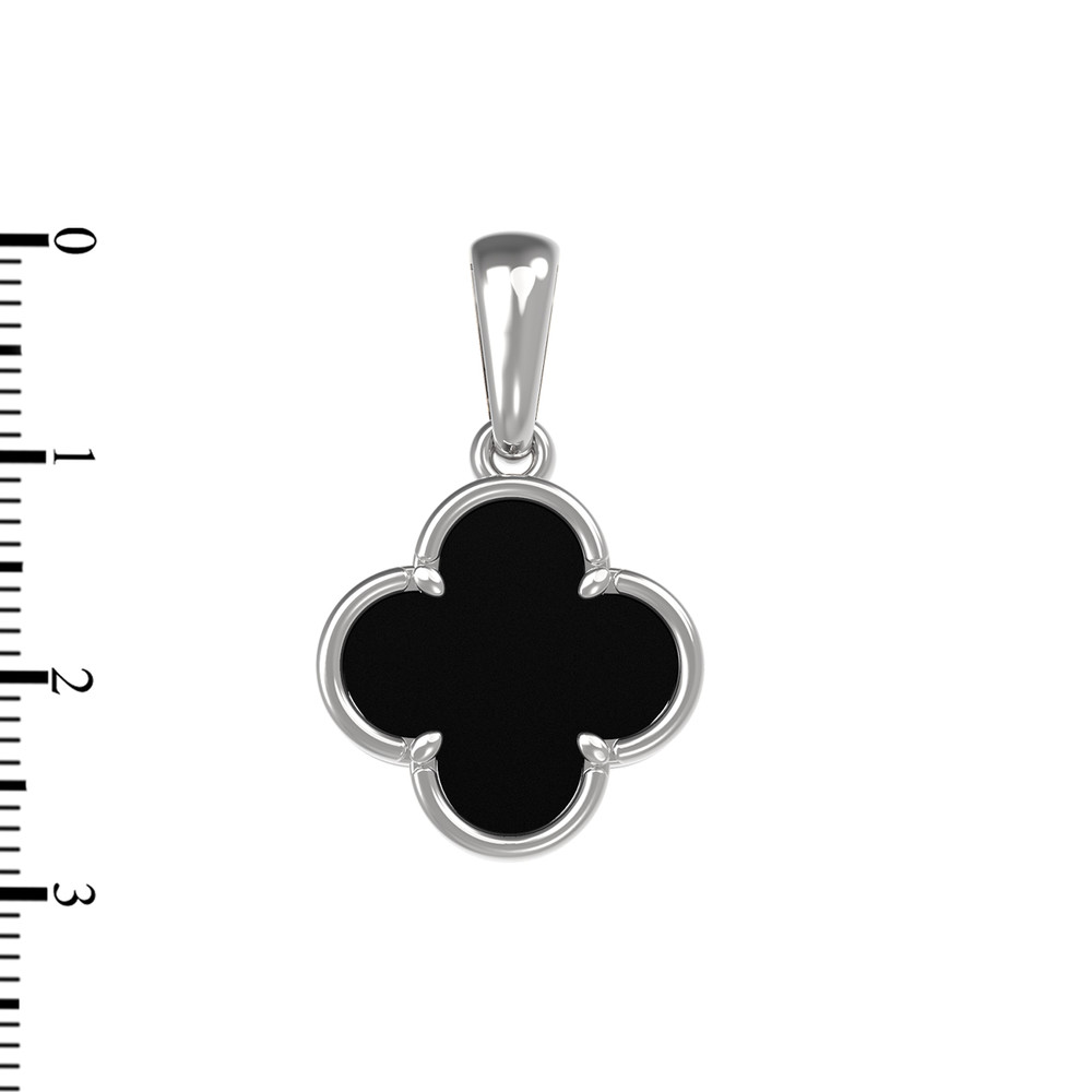 Подвеска из белого золота c ониксом