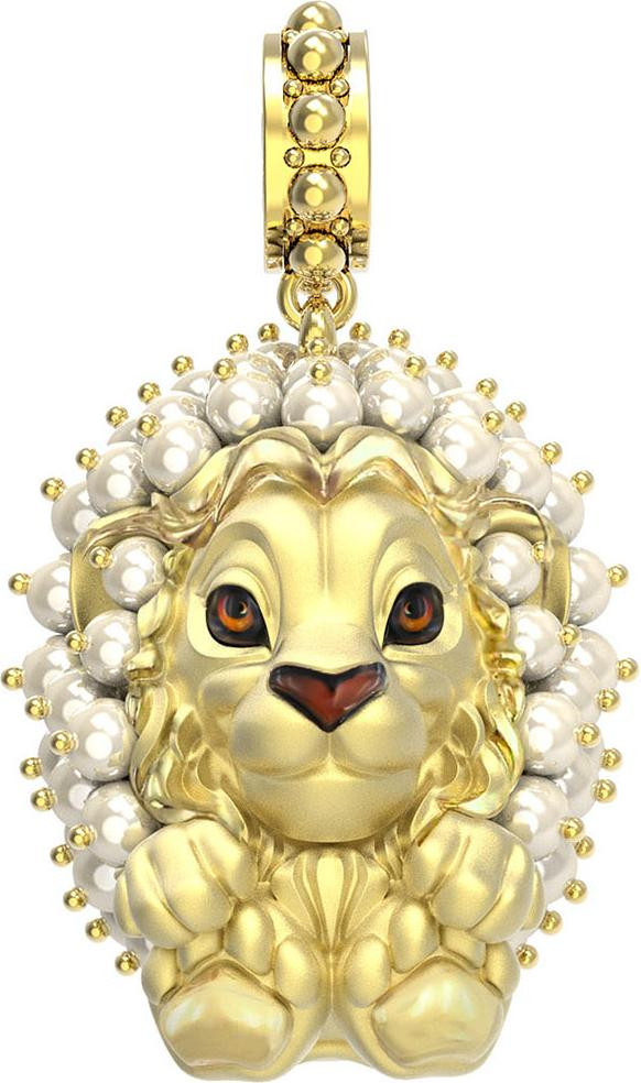 Подвеска из лимонного золота c эмалью и жемчугом