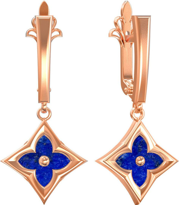 Серьги из золота c лазуритом