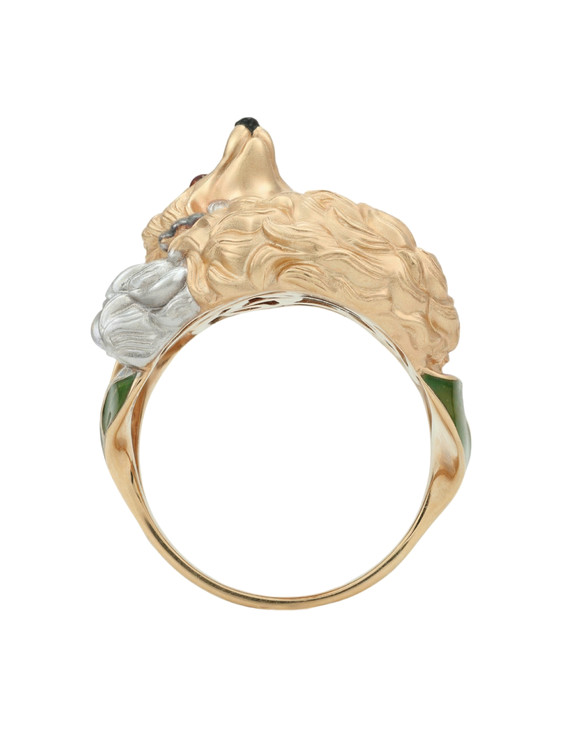 Кольцо из золота c эмалью