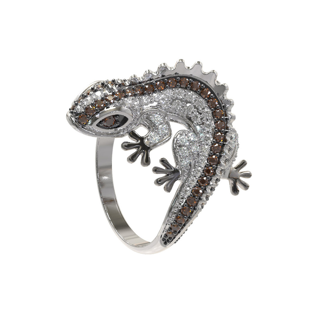 Кольцо из белого золота c фианитом