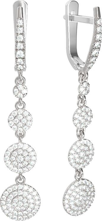 Серьги из белого золота c бриллиантами