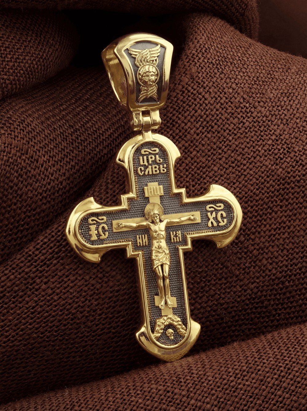 Крест из лимонного золота