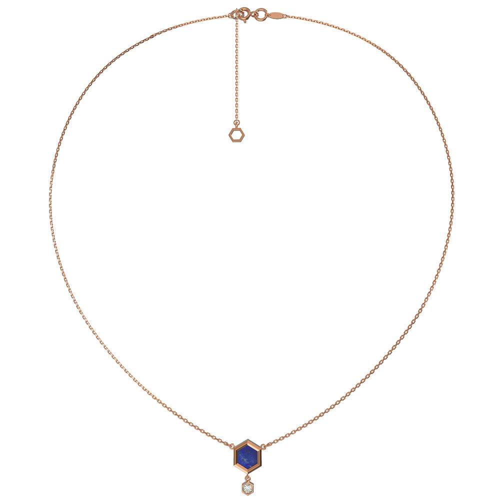 Колье из золота c бриллиантами и лазуритом