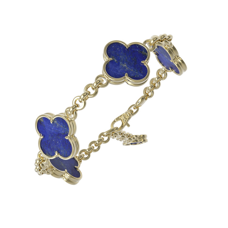Браслет из лимонного золота c лазуритом