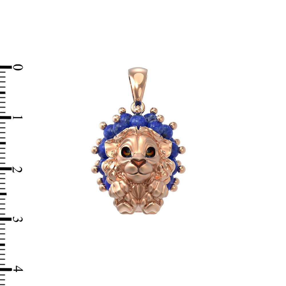 Подвеска из золота c эмалью и лазуритом