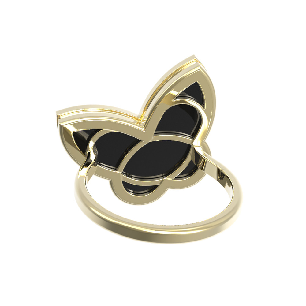 Кольцо из лимонного золота c ониксом