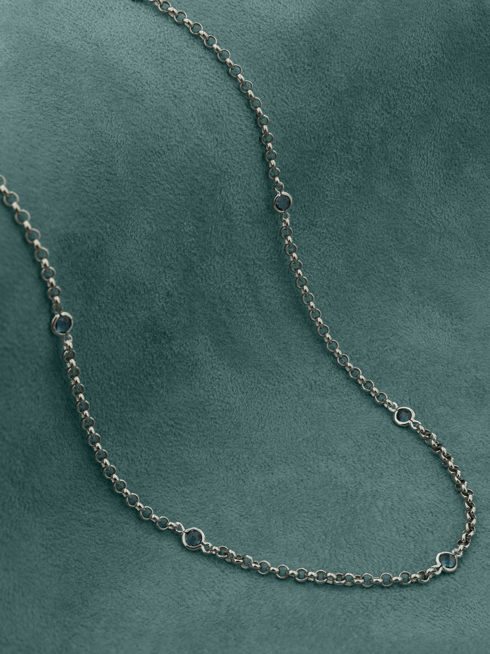 Цепь из белого золота c топазом London