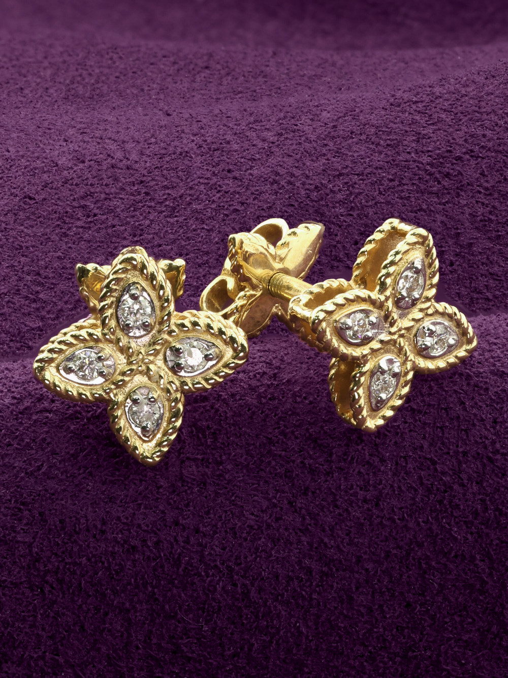 Серьги из лимонного золота c бриллиантами