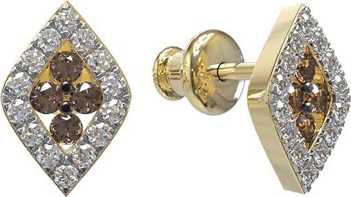 Серьги из лимонного золота c бриллиантами