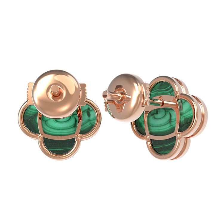 Серьги из золота c малахитом
