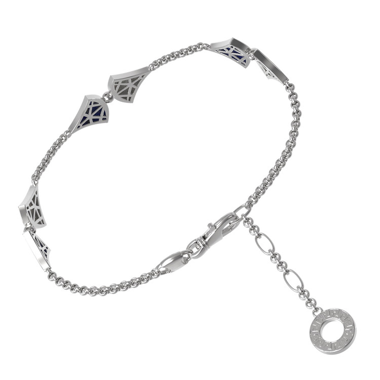 Браслет из белого золота c лазуритом и перламутром