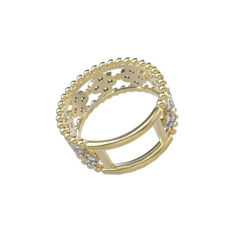 Кольцо из лимонного золота c бриллиантами