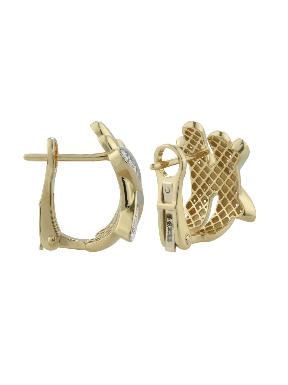 Серьги из лимонного золота c бриллиантами