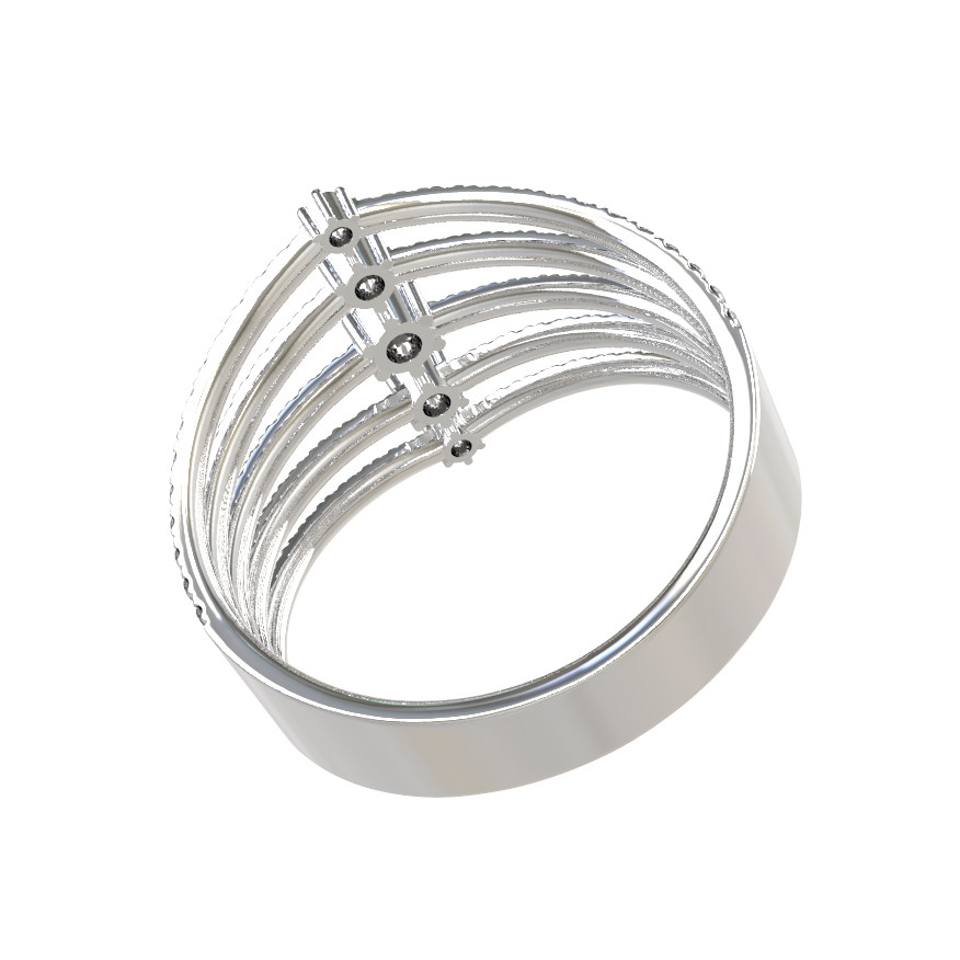 Кольцо из белого золота c бриллиантами