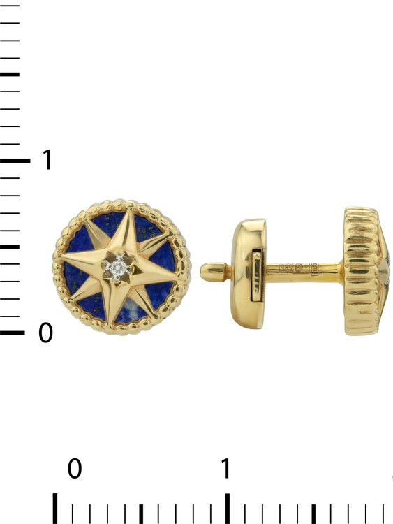 Серьги из лимонного золота c бриллиантами и лазуритом