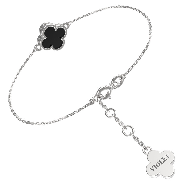 Браслет из белого золота c ониксом