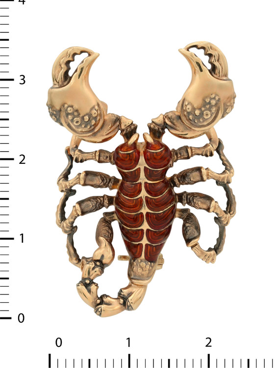Брошь из золота c эмалью