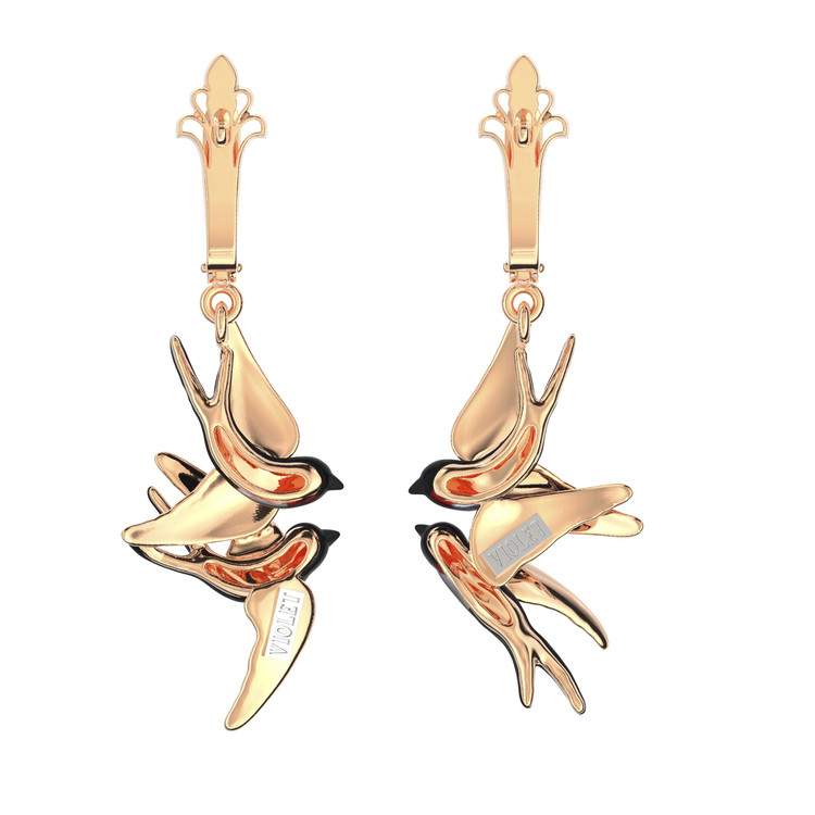 Серьги из золота c эмалью