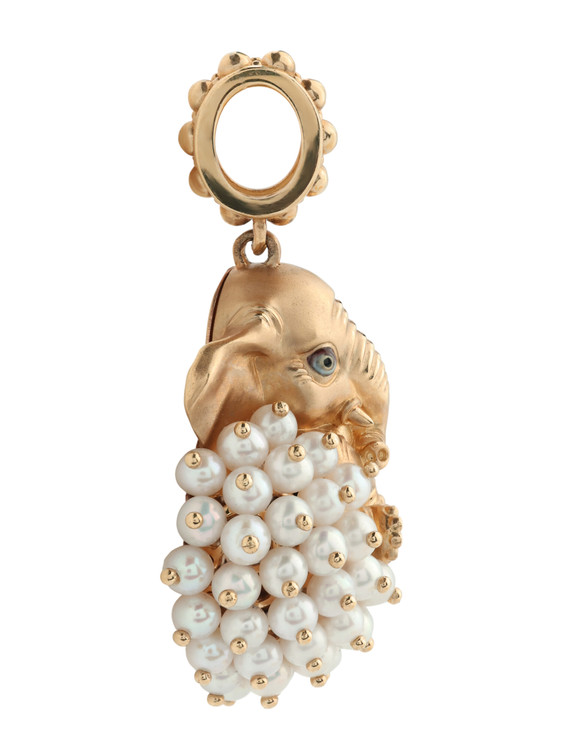 Подвеска из золота c эмалью и жемчугом