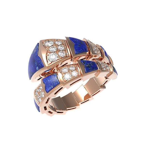 Кольцо из золота c бриллиантами и лазуритом