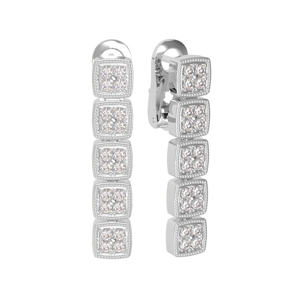 Серьги из белого золота c бриллиантами