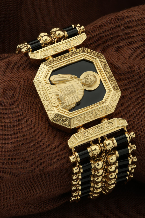 Браслет из лимонного золота c ониксом