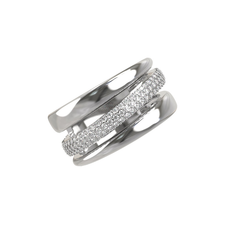 Кольцо из белого золота c бриллиантами