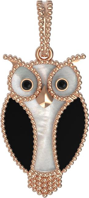 Подвеска из золота c эмалью, ониксом и перламутром