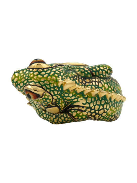 Кольцо из лимонного золота c эмалью и рубином