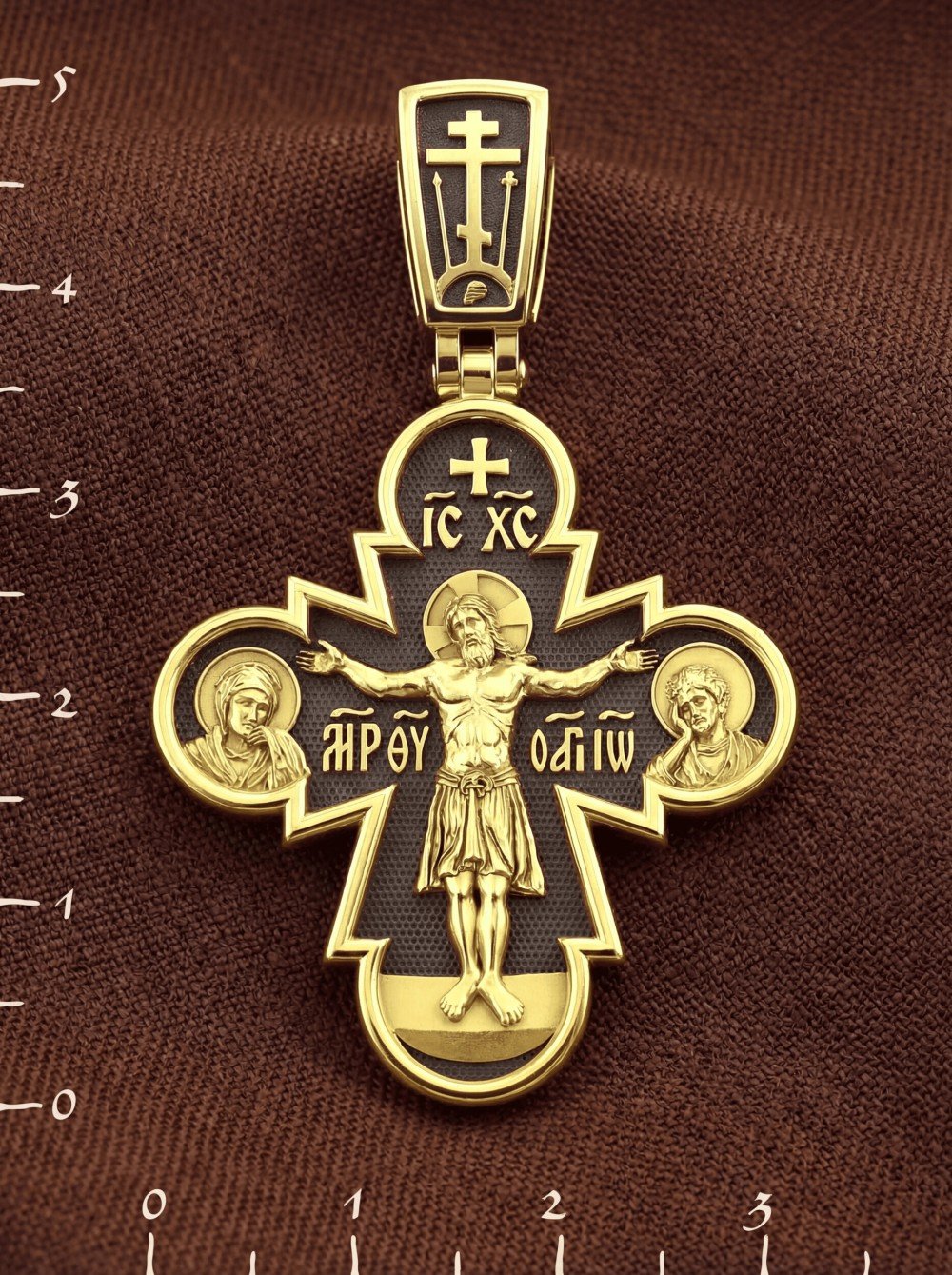 Крест из лимонного золота